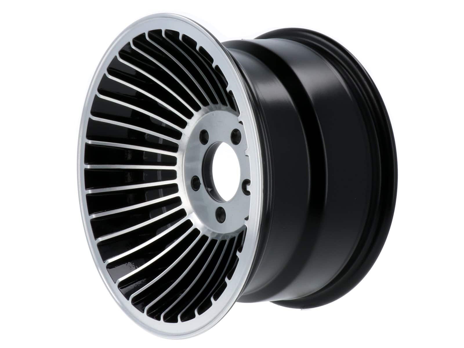Nachher: Western Wheels, 15 Zoll: von Schwarz Matt zu Schwarz Glanz, glanzgedreht
